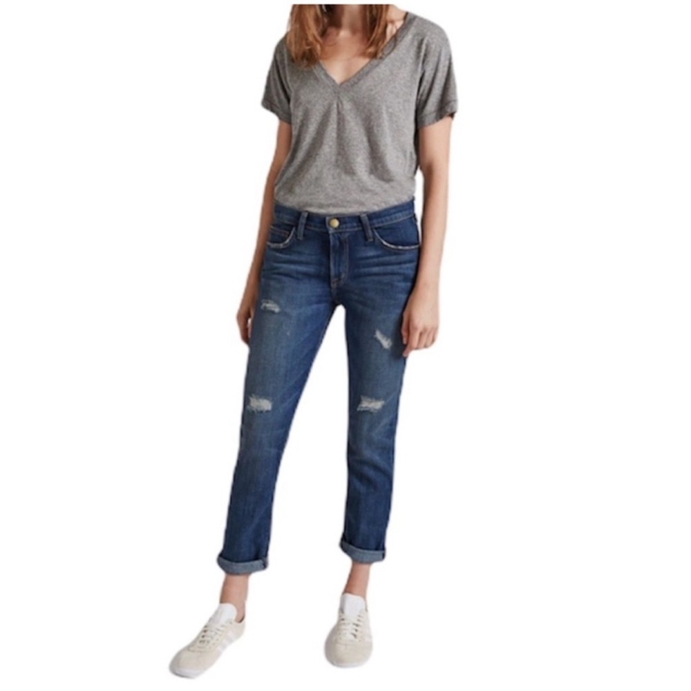 Current/Elliott The Fling Beacon Destroy medium Wash denim jean cotton size 27